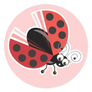 Wing-Nutz™_Ladybug (Dotty)_ sweet  & fun Classic Round Sticker