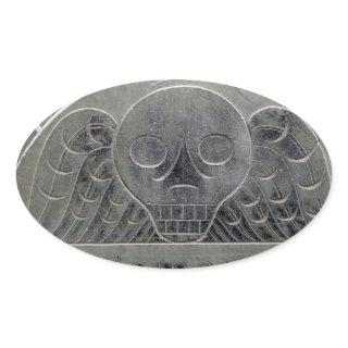 winged death cemetary stone sticker