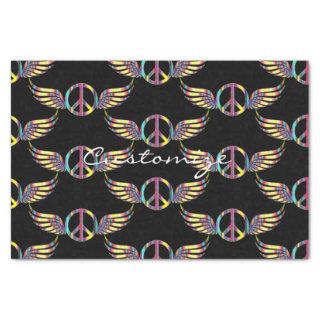 Winged Hippie Peace Symbol Thunder_Cove Tissue Paper