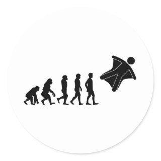 Wingsuit flying Base Jumping Skydiving Evolution Classic Round Sticker
