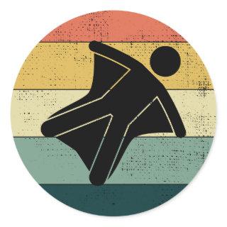 Wingsuit flying Base Jumping Skydiving Wingsuiting Classic Round Sticker