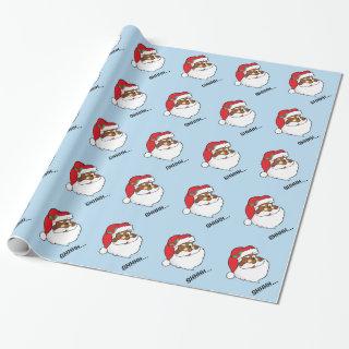 Winking Black Santa Keeping Christmas Secrets