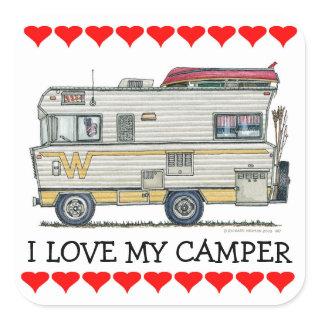Winnebago Camper RV Apparel Square Sticker