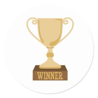 Winner Trophy Classic Round Sticker