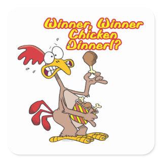 winner winner chicken dinner irony humor square sticker