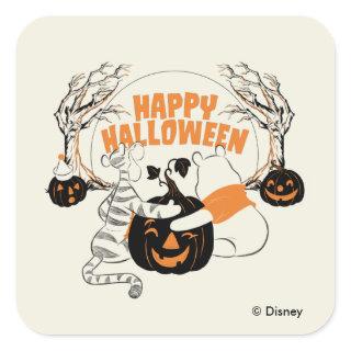 Winnie the Pooh & Eeyore | Happy Halloween Square Sticker