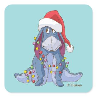 Winnie the Pooh | Eeyore Santa Claus Square Sticker