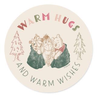 Winnie the Pooh | Holiday Wishes Classic Round Sticker