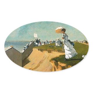 Winslow Homer - Long Branch, New Jersey Oval Sticker