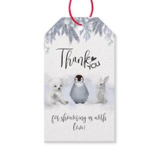 Winter animals Cold Outside Baby Shower Thanks  Gift Tags