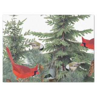 Winter Birds Forest Cardinal Chickadee Nuthatch Tissue Paper