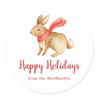 Winter Bunny | White | Holiday Gift Stickers