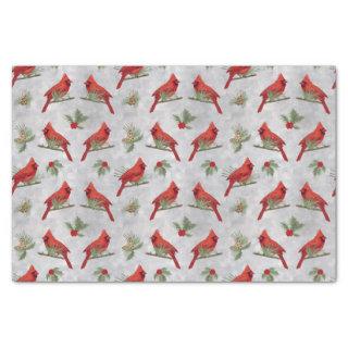 Winter Cardinals and Pines Tissue Paper
