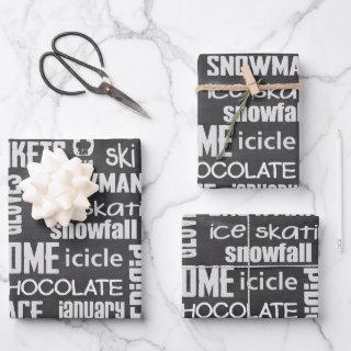 Winter Chalkboard Collage  Sheets