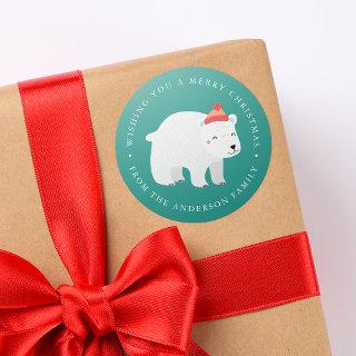 Winter Friends | Polar Bear Holiday Classic Round Sticker