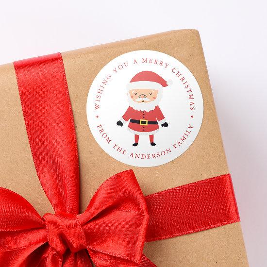 Winter Friends | Santa Claus Holiday Classic Round Sticker