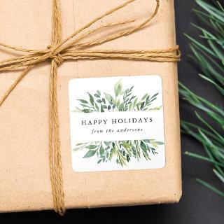 Winter Greenery | Holiday Square Sticker