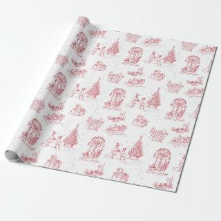 Winter Holiday Christmas Red White Toile Gift