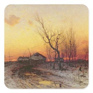 Winter Landscape Square Sticker