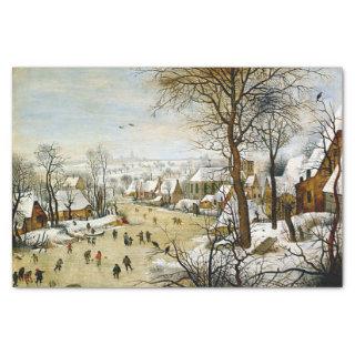 Winter Landscape with Ice skaters, Decoupage Tissue Paper