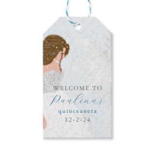 Winter Mis Quince 15th Birthday Quinceañera Blue Gift Tags