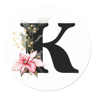 winter MONOGRAM Bulgarian Cyrillic alphabet  Class Classic Round Sticker
