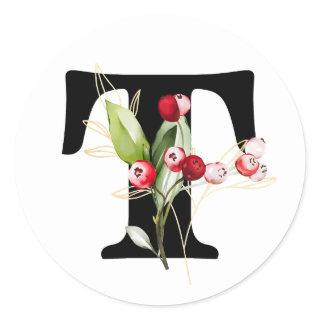 winter MONOGRAM Bulgarian Cyrillic alphabet  Class Classic Round Sticker