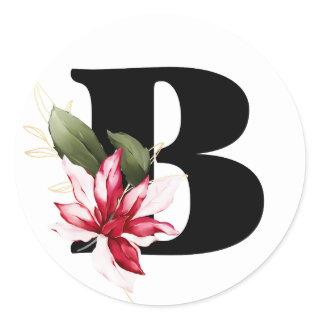 winter MONOGRAM Bulgarian Cyrillic alphabet  Class Classic Round Sticker