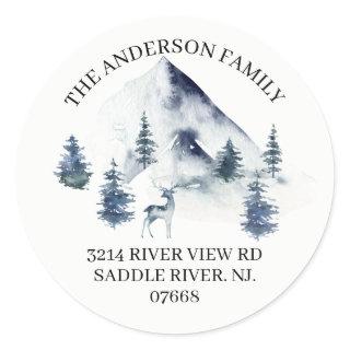 Winter Mountains | New Home Address Label Sticker