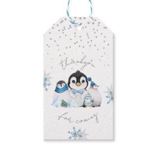 Winter Onederland Penguin Thankyou Gift Tags