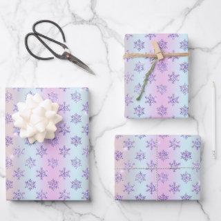 Winter Purple Snowflakes Illustration  Sheets