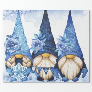 Winter Scandinavian Gnomes with Blue Peony