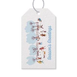 WINTER SCENE IN THE PARK GIFT TAGS