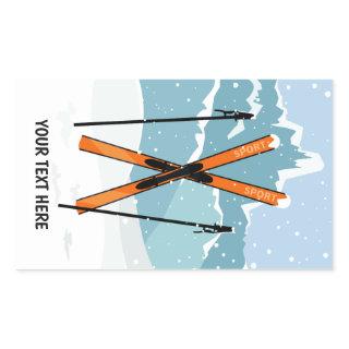 Winter Skiing custom text stickers
