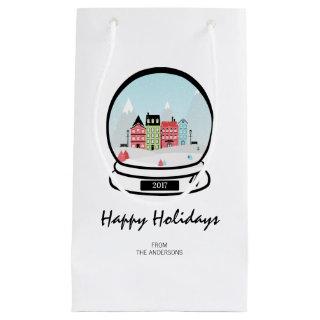 Winter Snow Globe Holiday Gift Bag
