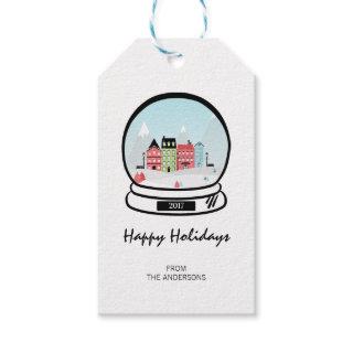 Winter Snow Globe Holiday Gift Tags