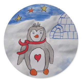 Winter Snow Penguin Sticker