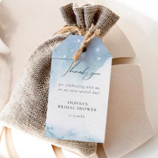 Winter Snowflakes Blue Bridal Shower Gift Tags