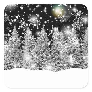 Winter Solstice Snowfall  Square Sticker