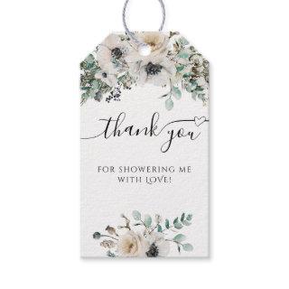 Winter Watercolor Floral Modern Bridal Shower Gift Tags