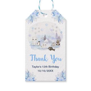 Winter Wonderland Animals Birthday Party Thank You Gift Tags