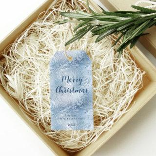 Winter Wonderland Blue frosty pattern Gift Tags