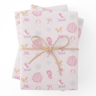 Winter Wonderland Figure Skate Ice Skate Pink  Sheets