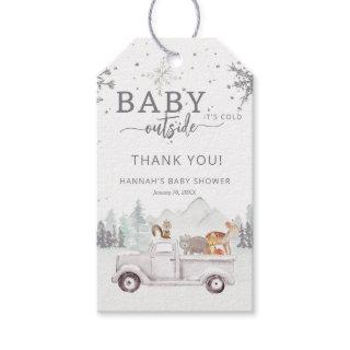 Winter Woodland Baby It's Cold Outside Baby Shower Gift Tags