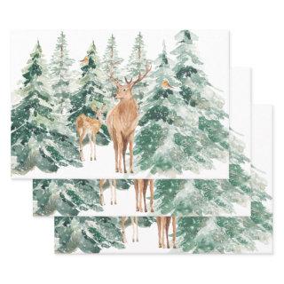 Winter Woodland Deer Rustic Christmas  Sheets