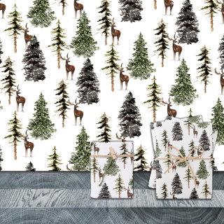Winter Woodland Pine Tree Forest Stag Reindeer  Sheets