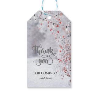 Winter Woodland,Snow String Lights Thank You Gift Tags