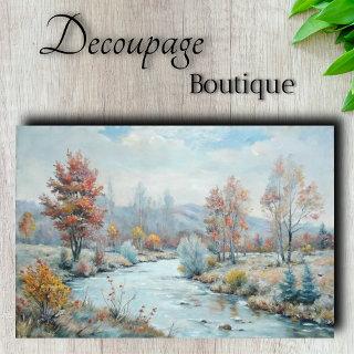 Winter's Dawn - Pastel Autumn River Decoupage Tissue Paper