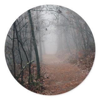 Winters Fog - No End in Sight on the Trail Gifts Classic Round Sticker