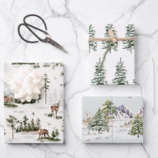 Winterscape Tree Mountains Christmas Holiday  Sheets